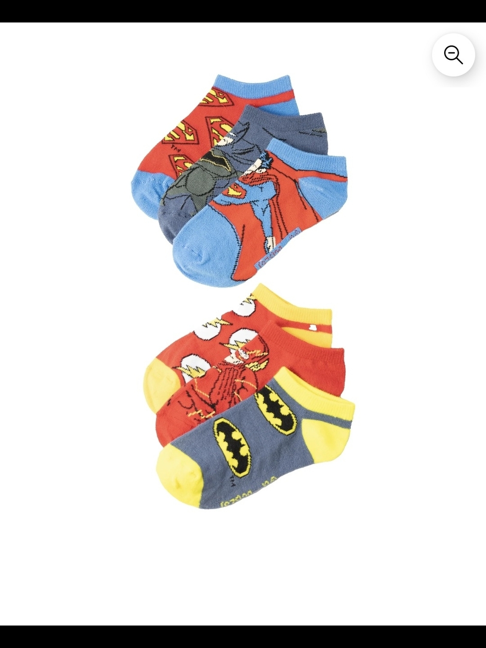 🌻 NWT DC Comics Justice League Boys Socks 6Pack NWT Size LG 3-9 Superman Batman